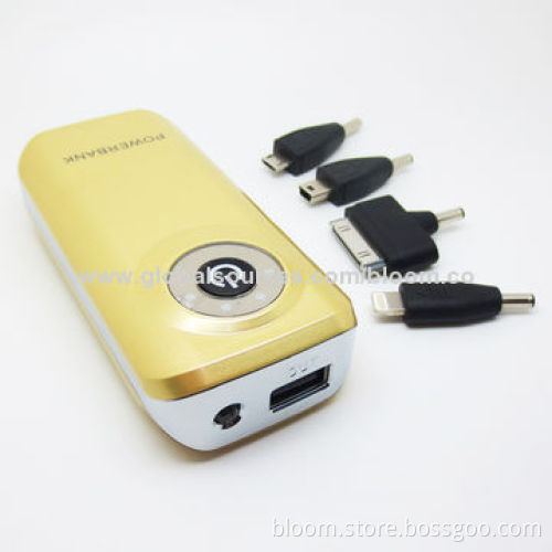 5,200mAh Mobile Phone Charger with LED Flashlight, Suitable for iPhone/iPad/iPod